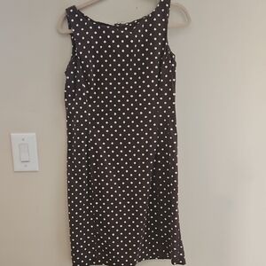 Jones New York Black and White Polka Dot Midi Dress